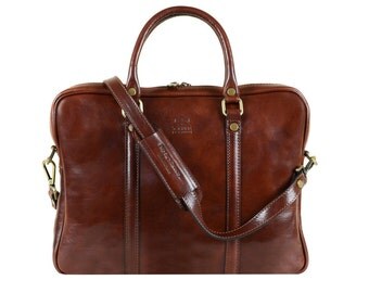 Leather Laptop Bag, Leather Briefcase, Brown Briefcase, Leather Bag, Leather Messenger Bag, Leather Satchel, Shoulder Bag - The Hobbit