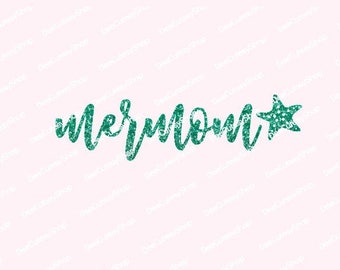 Mermom Iron On, Mermaid Iron On, Starfish, Mommy and Me Iron On, Shirt Iron On, NOT DIGITAL, Iron-on Decal
