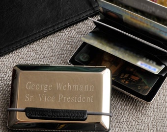 Personalized Credit Card Wallet - Expandable Executive Card Case - Credit Card Holder