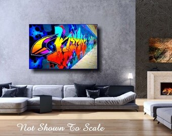 Large Canvas Art, Graffiti Art Canvas, Large Wall Art Canvas, Abstract Wall Art, Graffiti On Canvas, Canvas Art, Graffiti Art, FREE SHIPPING