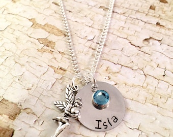 Fairy Necklace, Personalized Fairy Necklace, Custom Name Necklace, Fairy name necklace, charm necklace, for teen, for little girl, for her