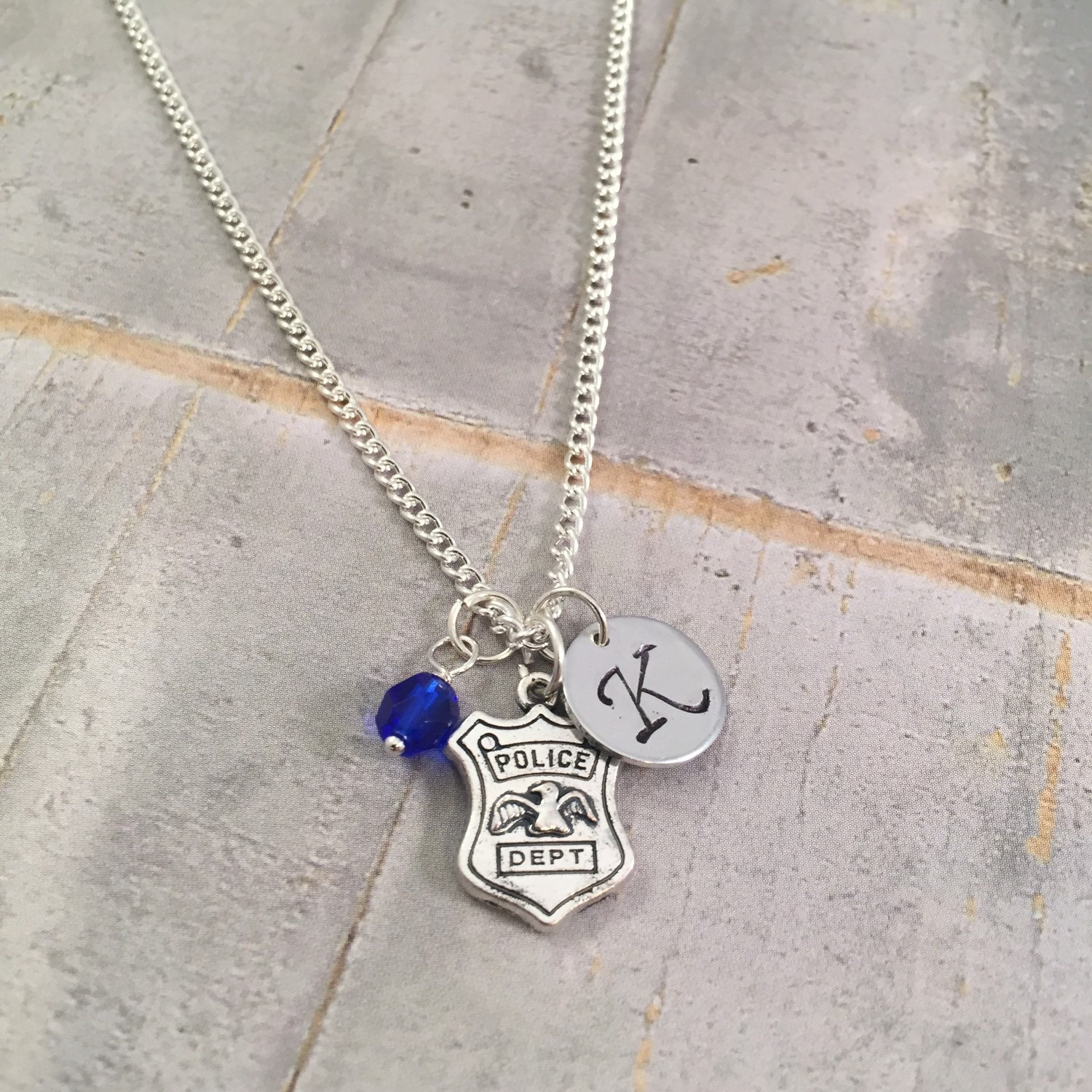 Police Officer necklace police woman necklace Police Badge