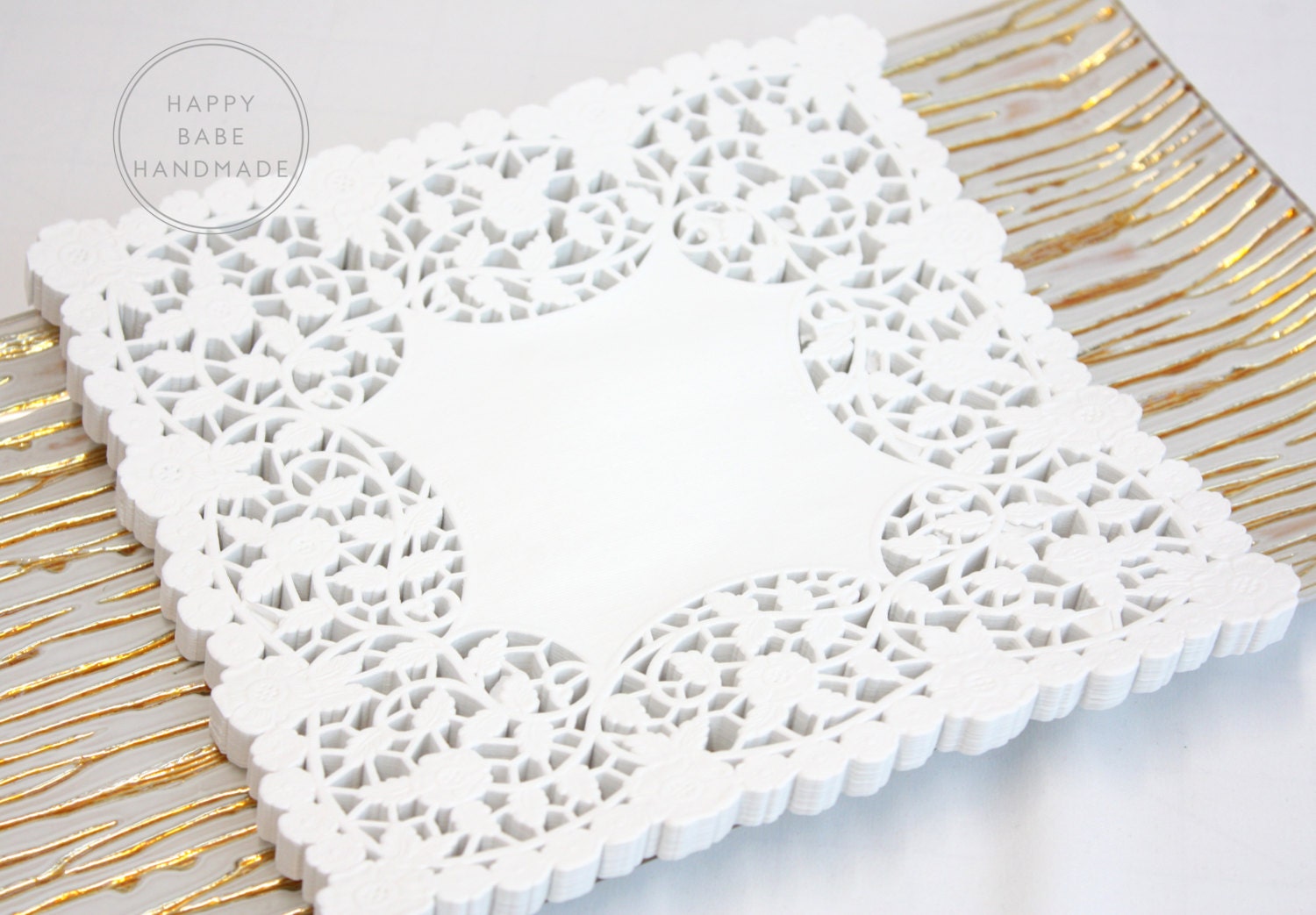 25 Square Doilies 8 Paper Doilies Lace Doilies