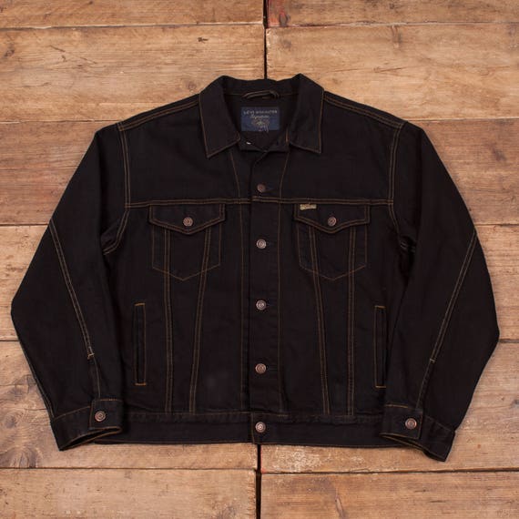 Mens Vintage Levis Red Tab Denim Trucker Jacket Black Levi Mens Vintage Levis Red Tab Denim Trucker Jacket Black Levi Strauss L 46 R5440
