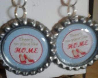 Ruby slippers bottle cap earrings