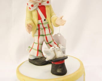 Musical Porcelain Clown Plays Send In The Clowns
