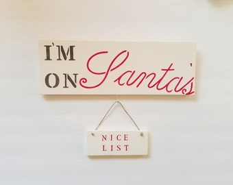 Santa's List Wooden Wall Sign, Naughty List, Christmas Sign, Wood Christmas Sign, Santa Sign, Christmas Decor, Santa Nice List