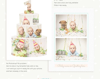 First Birthday card template, Birthday Cake collage, Cake smash template, One year, Baby Birthday Invitations, Baby card, Birthday collage