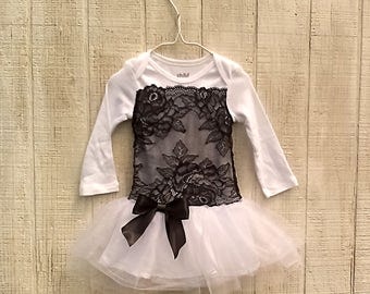 Black Baby Tutu Outfit, Baby Dress for Wedding, Baby Pageant Dress, Fancy Baby Girl Dress, Black Infant Dress, Formal Baby Dress,