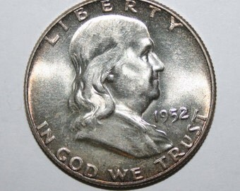 1952 BU Franklin Silver Half Dollar Free Shipping