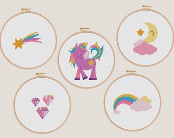 Unicorn cross stitch | Etsy