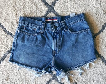 High waisted jean Shorts High Waisted Cutoffs Denim Cheeky