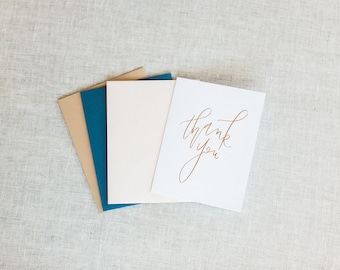 Thank You Card Set or Individual - Foil Greeting Cards