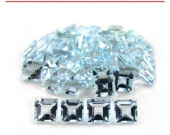 0.22-0.32 Cts of 4 mm AA Square Aquamarine ( 1 pc ) Loose Gemstone-391427