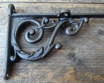 Pair of Victorian Scroll Cast Iron Shelf Bracket Vintage Rustic Style, Antique Style Custom Orders Welcome