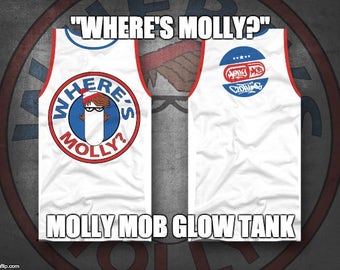 Where's Molly? Molly Mob Clothing Glow In The Dark Unisex Tank top.