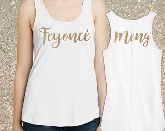 Feyonce Glitter Tee Custom w/ Brides Name. Custom Feyonce Bride Shirt. Feyonce w Bride Name. Personalized Bride Shirt * Tank, V-Neck or Tee