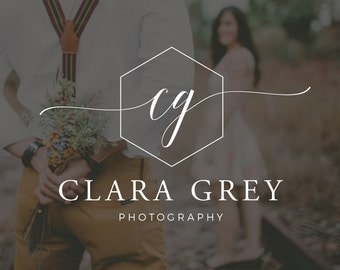 Initials Logo, Polygon Watermark, Photography Logo Design, Predesigned Logo, Customizable Logo, Logo Photography Business, Script Logo