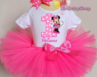 Pink Minnie Mouse Outfit / 1st Birthday Tutu Outfit / Minnie Tutu Outfit / Minnie Mouse Birthday Outfit / Minnie Party Dress / ONE Minnie