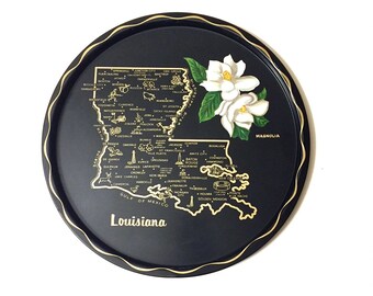 Vintage Metal Louisiana Souvenir Tray