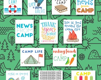 Set of 12 Personalized Camp Notes - Postcards from Camp - Personalized Camp Postcards from Your Camper - Summer Camp Stationery