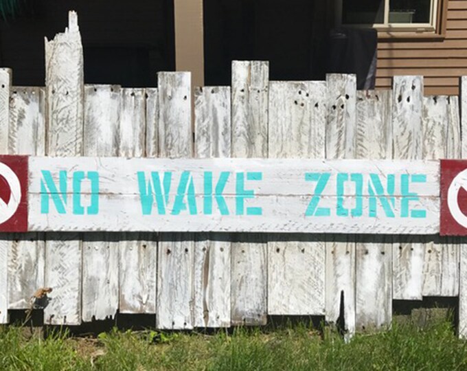 No Wake Sign - pallet wood, reclaimed wood, beach/lake decor