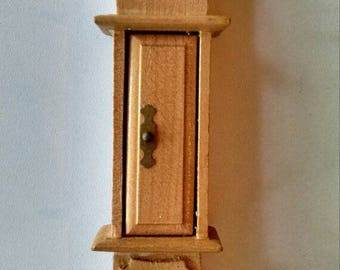 Vintage Wooden Grandfather Clock, Miniature, Doll House Furniture