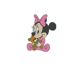 Minnie mouse embroidery design - Machine Embroidery Design - Instant donwload