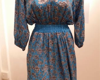 Diane Freis Dress, Vintage Dress, Designer Dress, 1980s, Georgette Dress