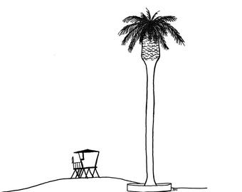 Palm trees drawing | Etsy