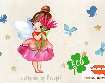 ECO kids trim: little flower fairy - borders for children, border for allergy sufferers, wall border, nonwoven, wall trims, fairy
