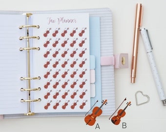 40 Mini String Instrument - Cello / Violin / Viola - Stickers. Planner Stickers for Kikki.K / Flilofax / Erin Condren and other planners