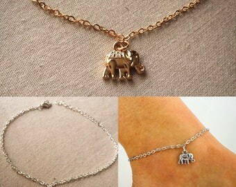 ankle bracelet, silver elephant anklet, gold anklet, elephant pendant, silver anklet, anklet, lucky elephant, womens anklets,anklet,bracelet