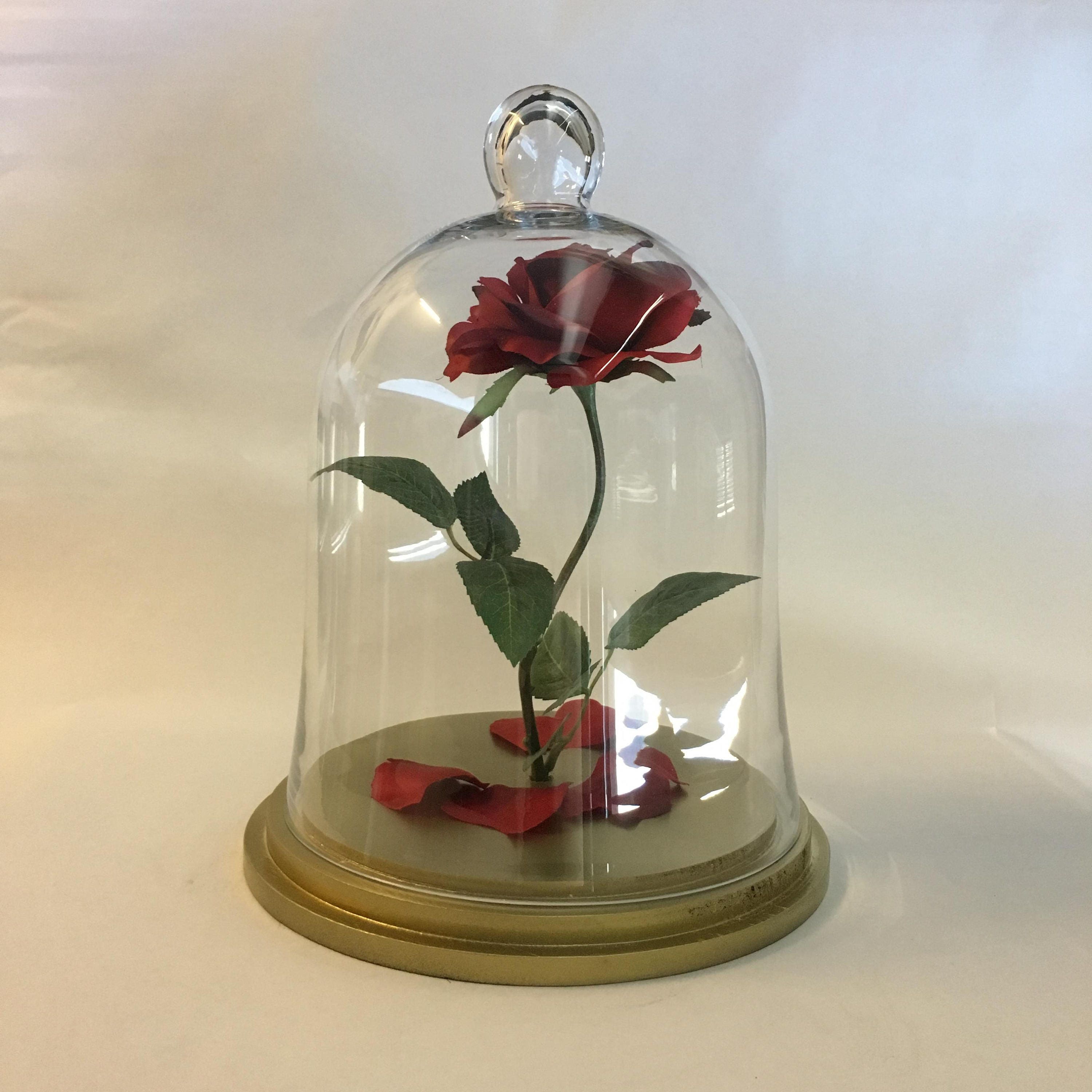 beauty and the beast rose figurine