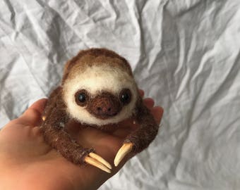 Needle felted Two toed sloth sloth