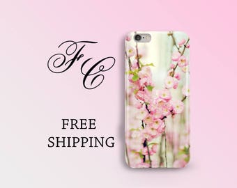 Pink Flowers iPhone 7 Plus Case iPhone 7 Flower Case iPhone 6 Case Floral iPhone 5s Case iPhone 6s Case iPhone 5SE Plastic Phone Case bbf