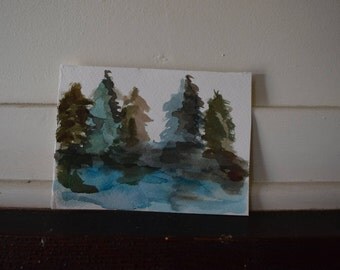 Hand Painted Forest Card