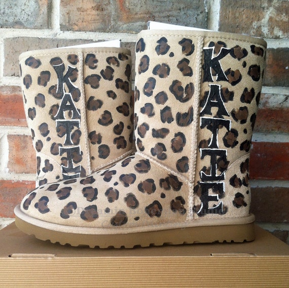 Painted Uggs Personalized Boots for Winter Bride Leopard