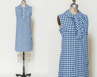 1960s Gingham Dress --- Vintage Mod Shift