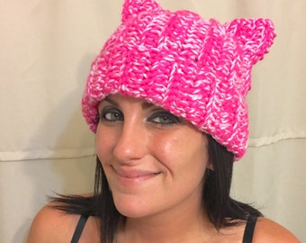 Pussy hat, Pink cat hat, Cat Hat, Gray Cat Hat, Cat hats, Pussy Hat Project, Birthday gift ideas, black cat hat,