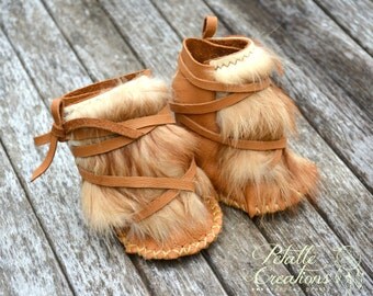 Baby Moccasin Boots, Winter Mocassins, Baby Boots, Winter baby boots, Baby Mukluks, leather booties, Native boots, Yeti Boots, Baby gift