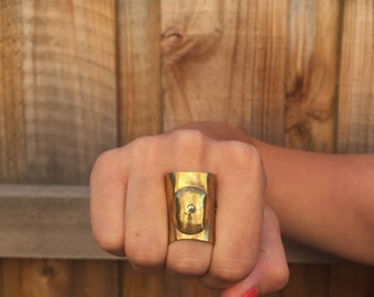 Brass Ring, Hand Forged Ring, Rustic Ring, Boho Fashion,
