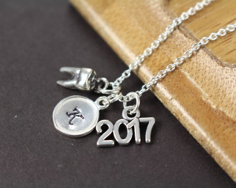 Dental Graduation Gift for Dental Hygienist, Dental Assistant, Tooth Charm Dental Gifts, 925 Sterling Silver