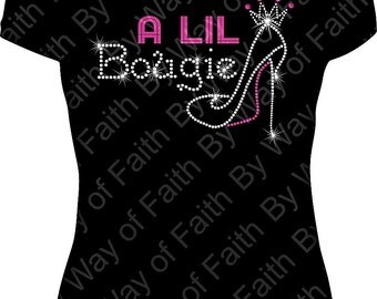 A LIL BOUGIE Bling Rhinestone Shirt, Funny Shirt, Bad and Bougie Tee, Women Tee, Not Today Tee, Custom Tee