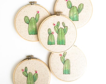 Plant Embroidery Hoop Art, Succulent Wall Hanging, Housewarming Gift, Embroidery Hoop Decor, Home Decor, Cactus Succulent, Fake Plant