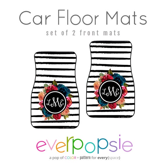 car floor mats personalized monogram black and white stripes car floor mats personalized monogram black and white stripes