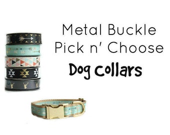 Create your Dog Collar, Metal Buckle, Adjustable