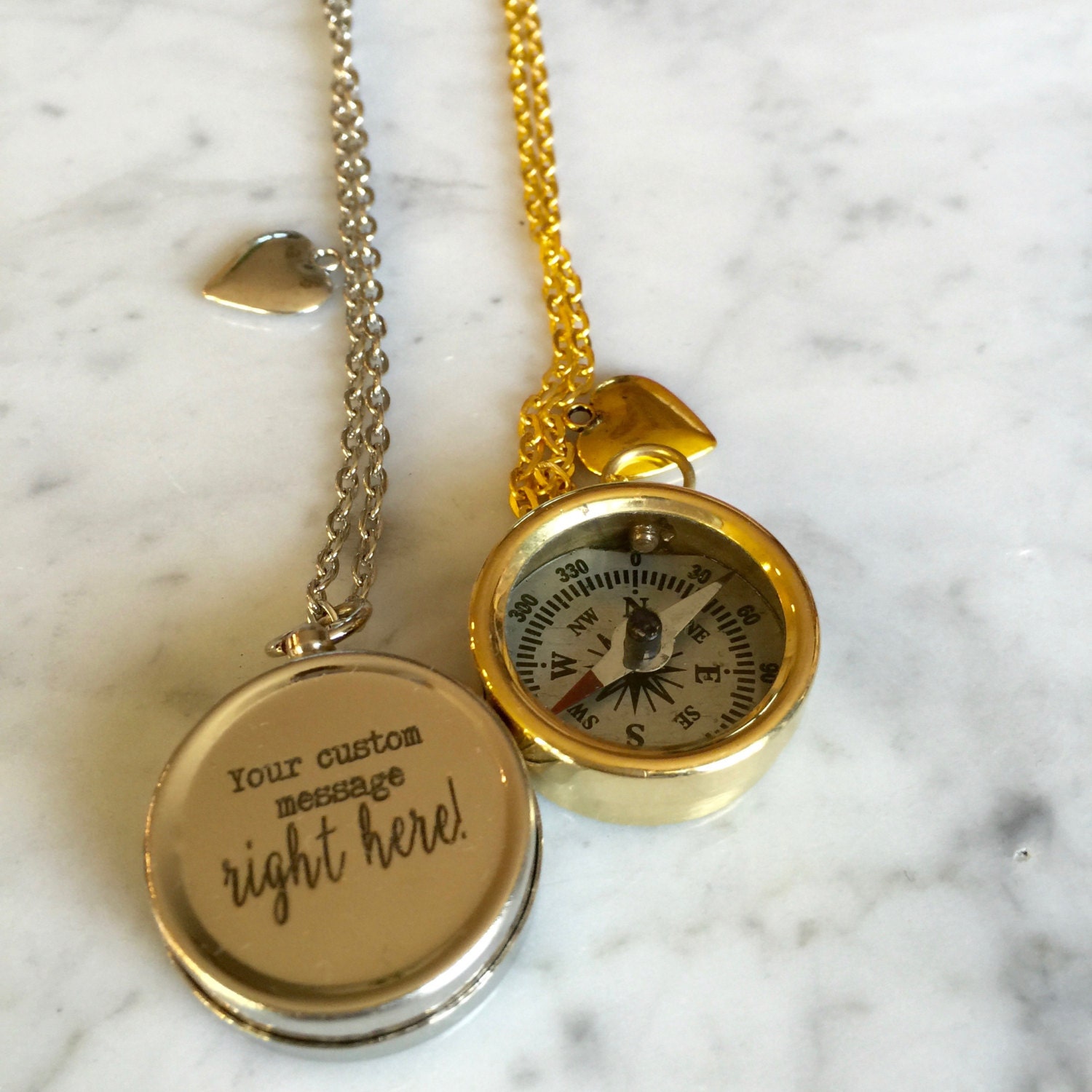 Working Compass Necklace Custom Compass Coordinates