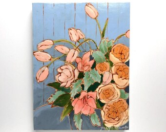 Abstract floral still life painting - Memories of Carolina
