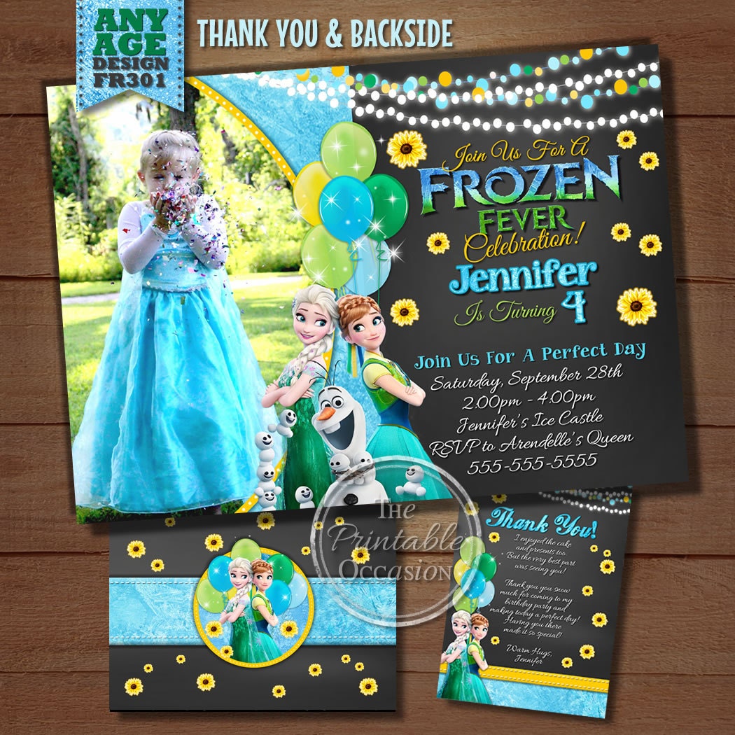 Frozen Fever Birthday Invitation Frozen Fever Birthday Party